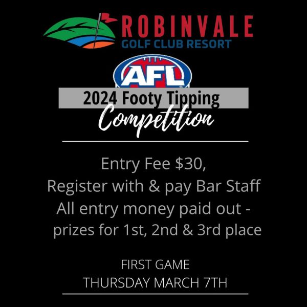 Robinvale Golf Club 2024 Footy Tipping Comp Robinvale Golf Club Resort