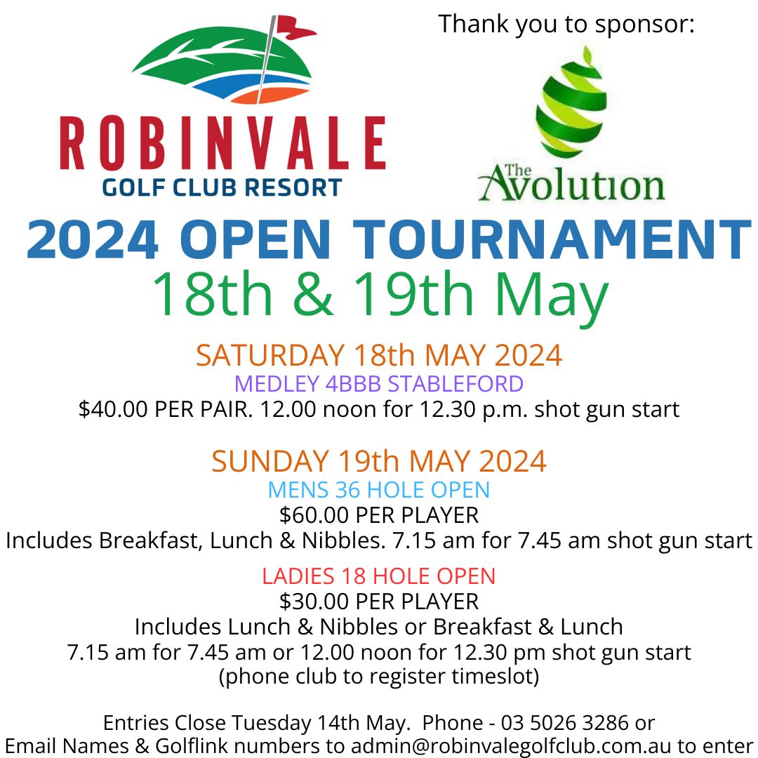 Robinvale Golf Club 2024 Open Robinvale Golf Club Resort